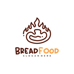Fire bread logo vector template, Creative hot bread logo design concepts
