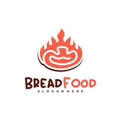 Fire bread logo vector template, Creative hot bread logo design concepts