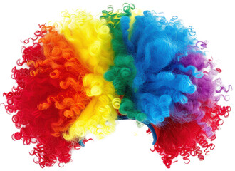 Rainbow clown wig