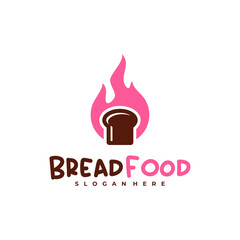 Fire bread logo vector template, Creative hot bread logo design concepts