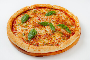 italian pizza on the wooden board