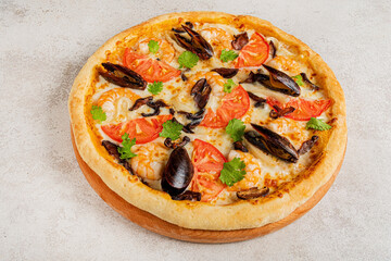 pasta with seafood and cheese