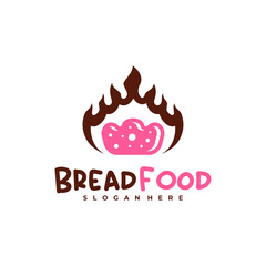 Fire bread logo vector template, Creative hot bread logo design concepts