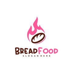 Fire bread logo vector template, Creative hot bread logo design concepts