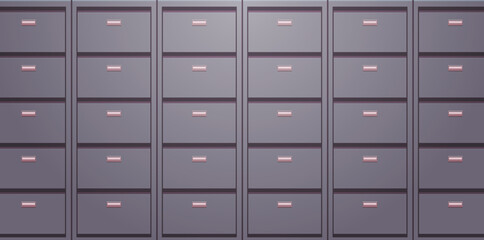 Obraz premium Office cabinet and document data archive storage folders for files business administration concept flat vector illustration. 