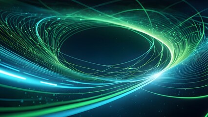 A green and blue spiral with a lot of lines