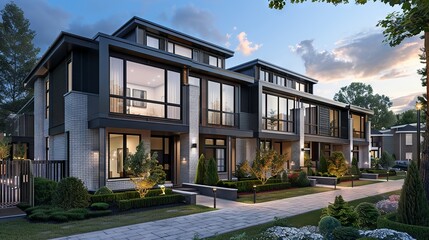 Fototapeta premium Modern Luxury Home in Serene Forest Setting