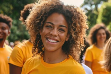 a group of people volunteering