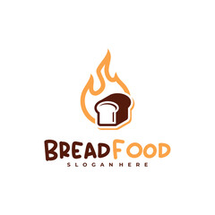 Fire bread logo vector template, Creative hot bread logo design concepts