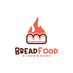 Fire bread logo vector template, Creative hot bread logo design concepts