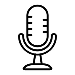 Podcast Vector Line Icon Design