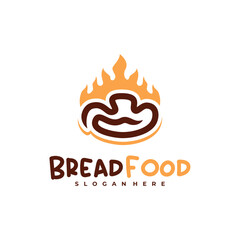 Fire bread logo vector template, Creative hot bread logo design concepts