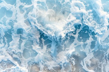 Obraz premium Ocean Water Texture. Abstract Background of Beautiful Blue Ocean Waves Crashing on Beach