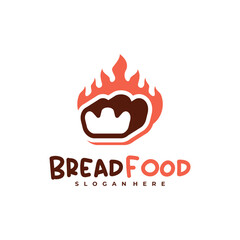 Fire bread logo vector template, Creative hot bread logo design concepts