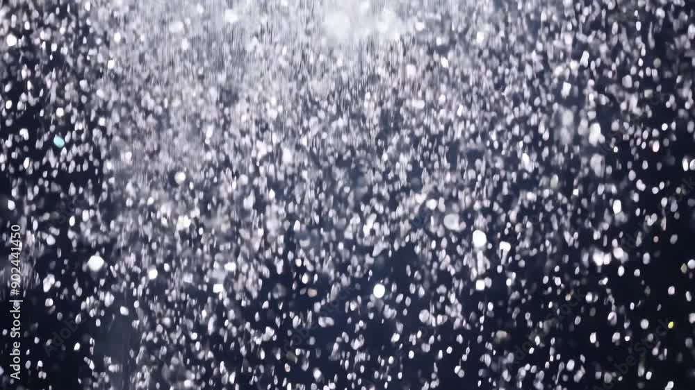 Poster sparkling rainfall over a midnight background in a captivating display of light and motion. generati