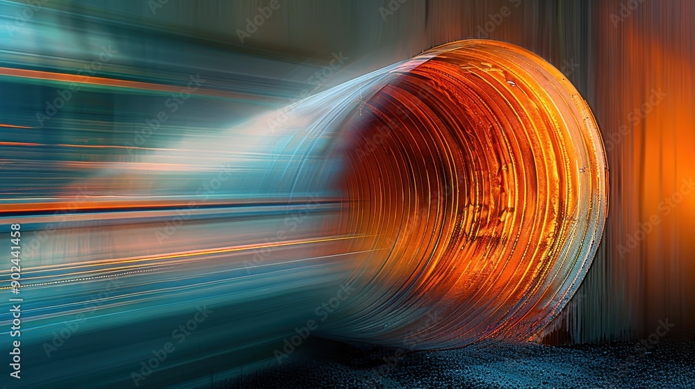 Wall mural Abstract Tunnel With Motion Blur and Vibrant Colors Speed Travel Sense