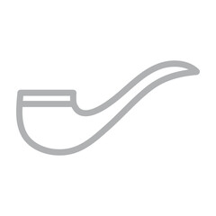 Smoking Pipe Vector Line Grey Icon Design