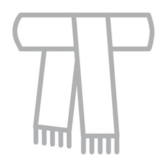 Scarf Vector Line Grey Icon Design