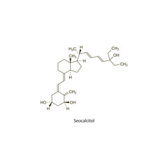Sobuzoxane flat skeletal molecular structure Antineoplastic drug used in cancer treatment. Vector illustration scientific diagram.