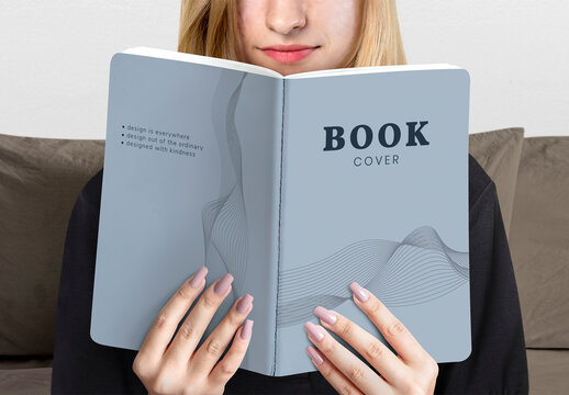 Woman Reading Book Mockup