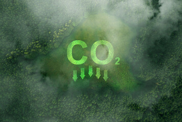 Reduce CO2 emission concept.Clean and friendly environment without carbon dioxide emissions.	
