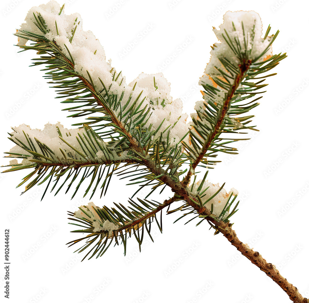 Canvas Prints snowy pine branch