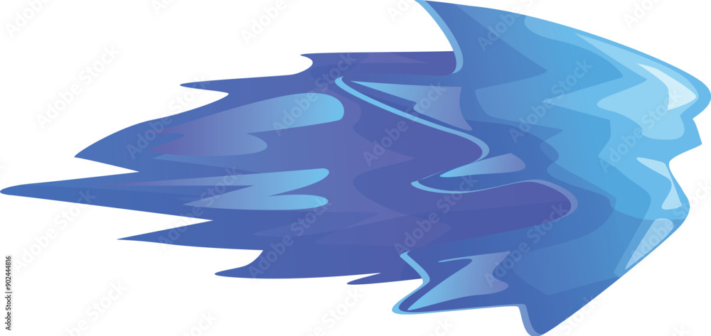 Poster blue fire arrow pointing right with flowing flames effect for game design
