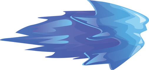 Blue fire arrow pointing right with flowing flames effect for game design