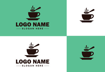 Fototapeta premium Cafe icon Coffeehouse Bistro Café bar flat logo sign symbol editable vector