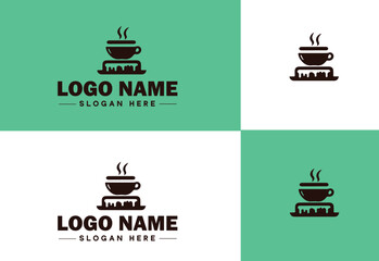 Cafe icon Coffeehouse Bistro Café bar flat logo sign symbol editable vector