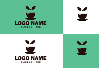 Cafe icon Coffeehouse Bistro Café bar flat logo sign symbol editable vector