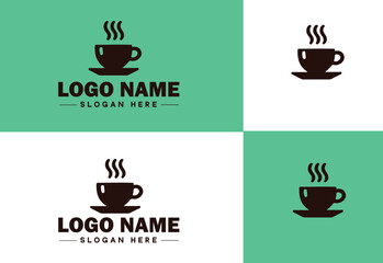 Obraz premium Cafe icon Coffeehouse Bistro Café bar flat logo sign symbol editable vector