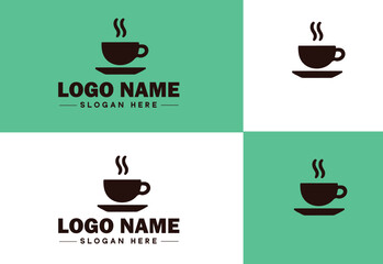 Obraz premium Cafe icon Coffeehouse Bistro Café bar flat logo sign symbol editable vector
