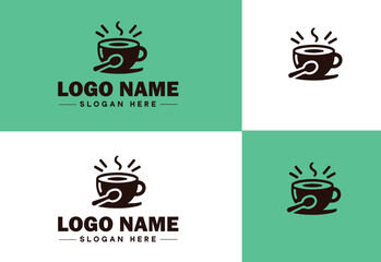 Cafe icon Coffeehouse Bistro Café bar flat logo sign symbol editable vector