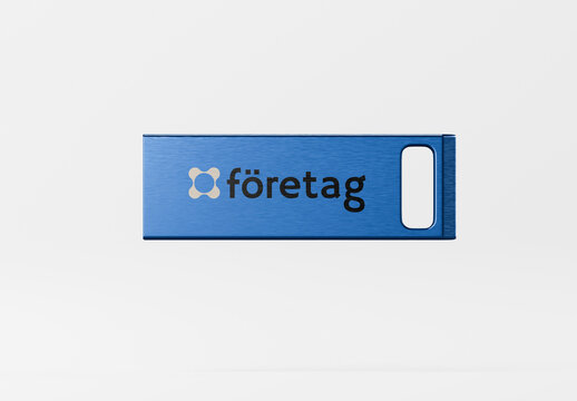 Blue Flash Drive Mockup