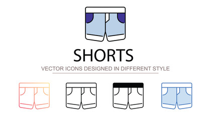 Shorts icon design with white background stock illustration