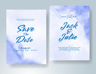 Wedding invitation with abstract watercolor background