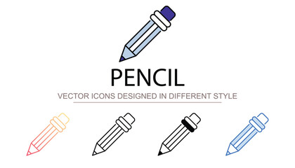Pencil icon design with white background stock illustration
