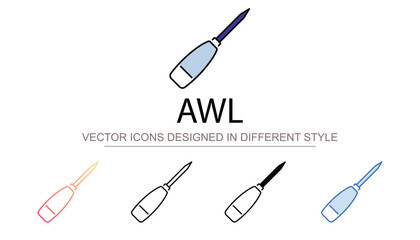 Awl icon design with white background stock illustration