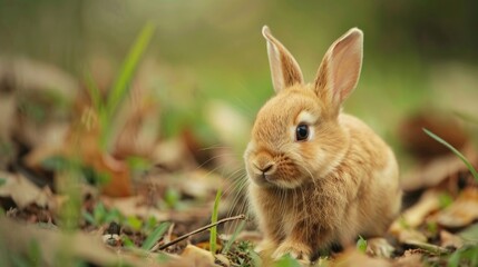 Fototapeta premium little rabbit on the farm