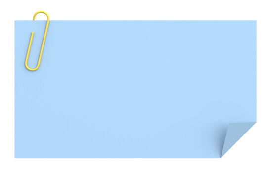 3D note paper. 3D illustration.