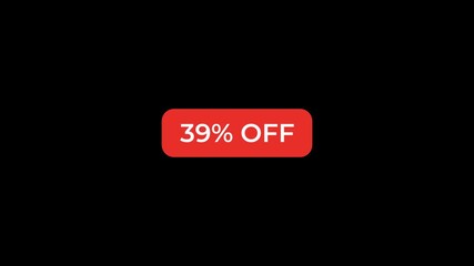 39 Percent Off Red Button Animation 