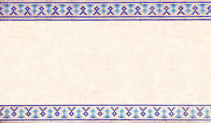 Detail of traditional persian mosaic wall with tile ornament. Horizontal or vertical background with ceramic tile frame. Mock up template. Copy space for text