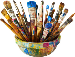 Fototapeta premium Paintbrushes in a bowl