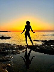 Tramonto sull' isola della Corsica a Calvi.