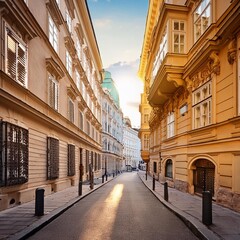 narrow street in Vienna, AI generated