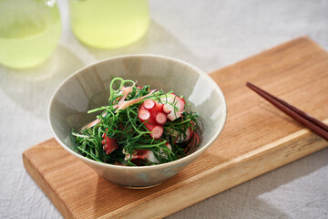 おかひじきとタコの酢の物