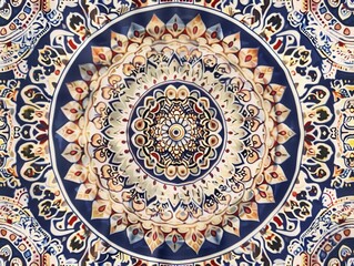 Ornamental round lace pattern vector, seamless floral mandala for antique decor