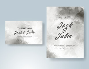 Wedding invitation with abstract watercolor background