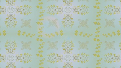 baroque floral seamless pattern in gold over colors